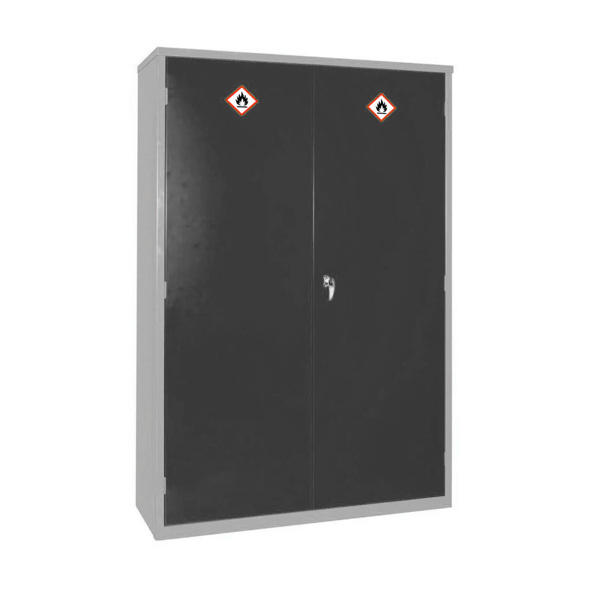 Cabinet Grey with Black doors 3 Shelves 1800 x 1220 x 460mm (NOT COSHH)