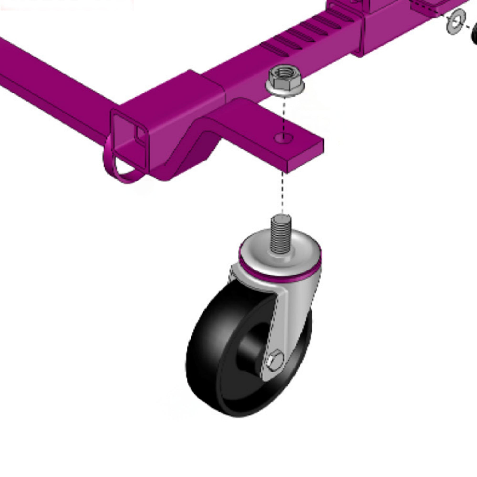GoJak 5" Castor Assembly - Violet Ring (2nd Gen) (GJ6313)