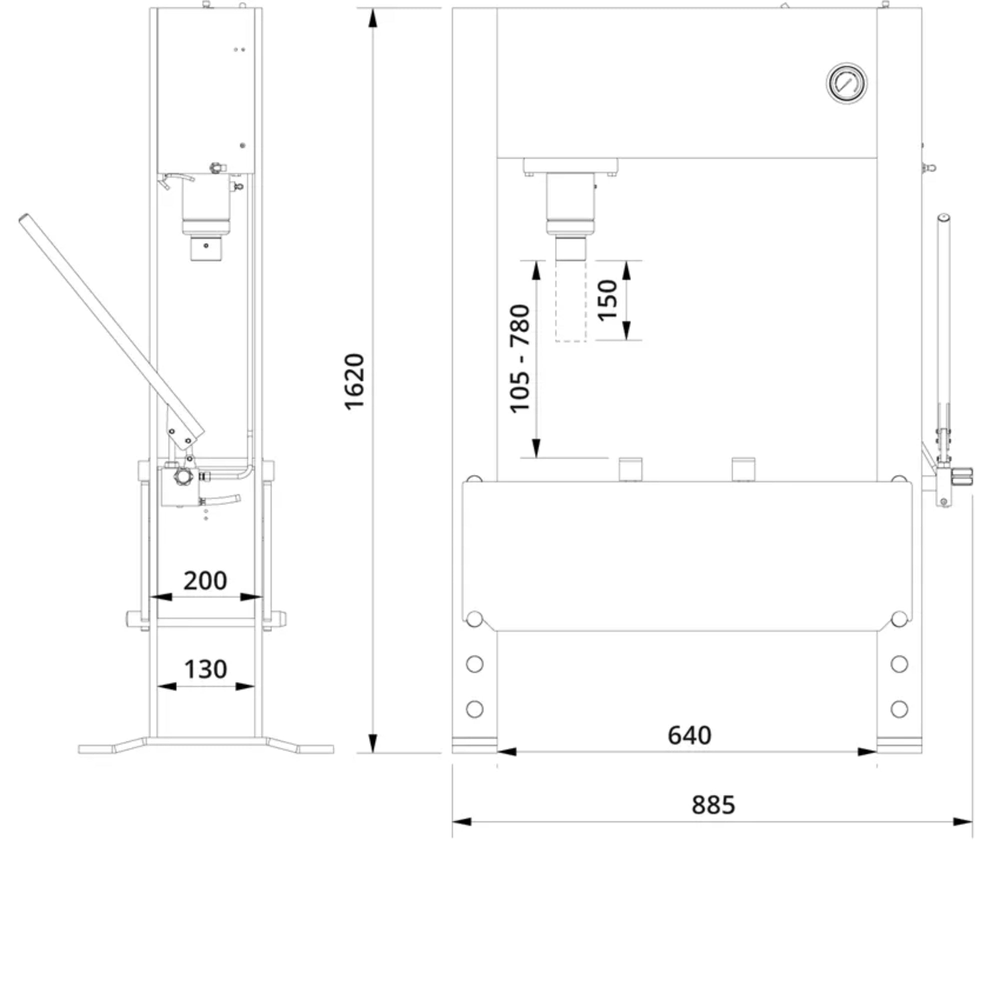 AC Hydraulic PJ25H 25T Bearing Press