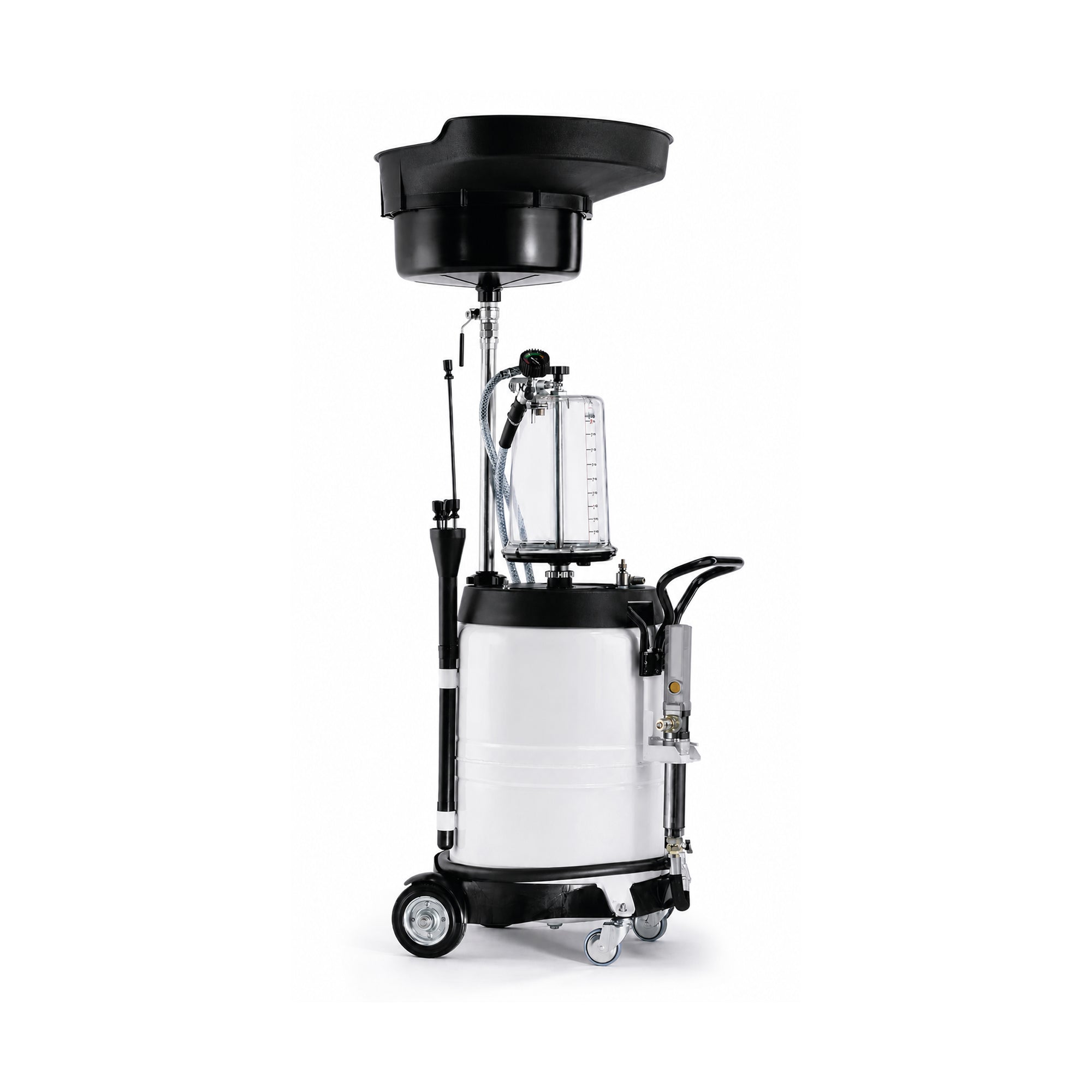 Evacuator Oil Drainer With Inspection Chamber