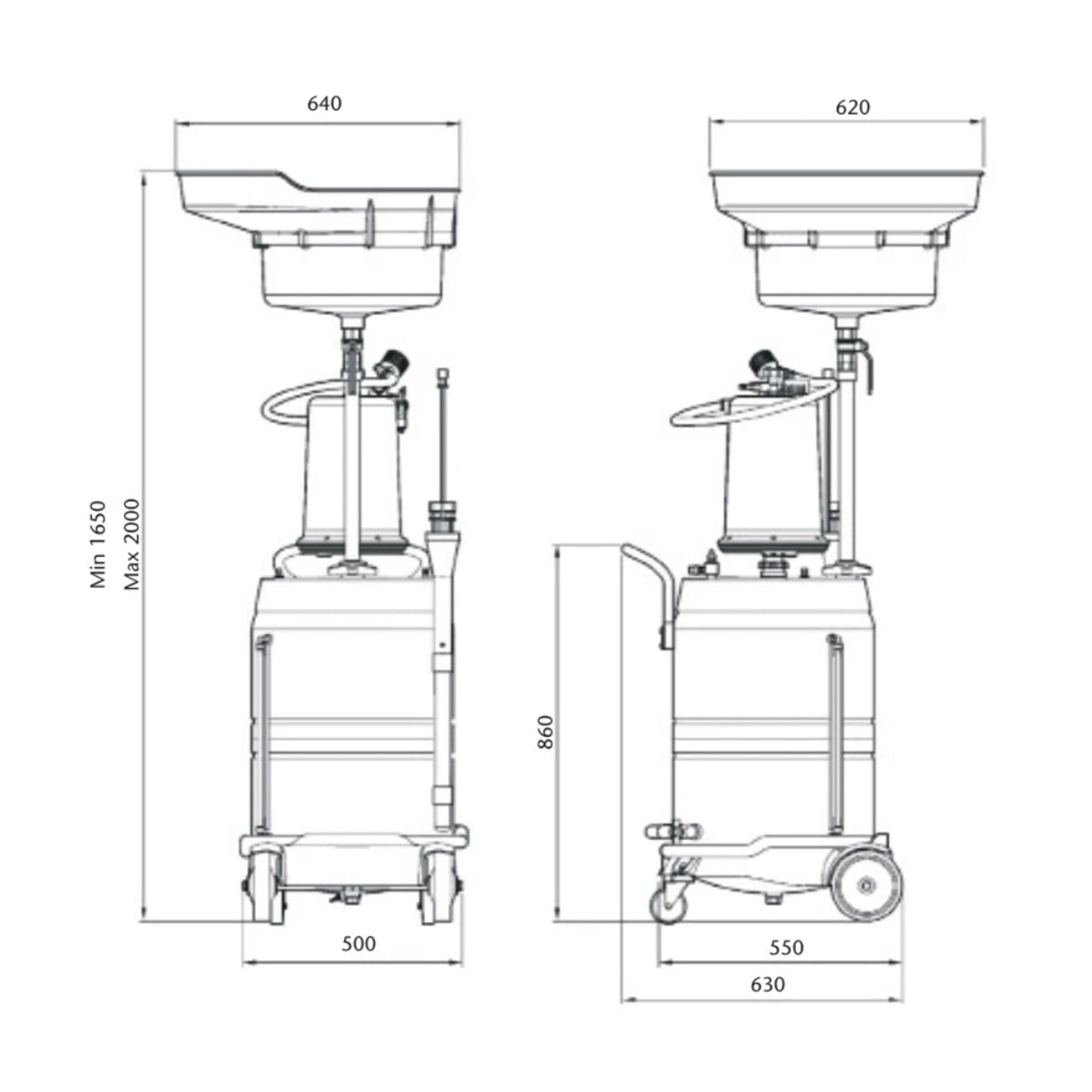Evacuator Oil Drainer With Inspection Chamber