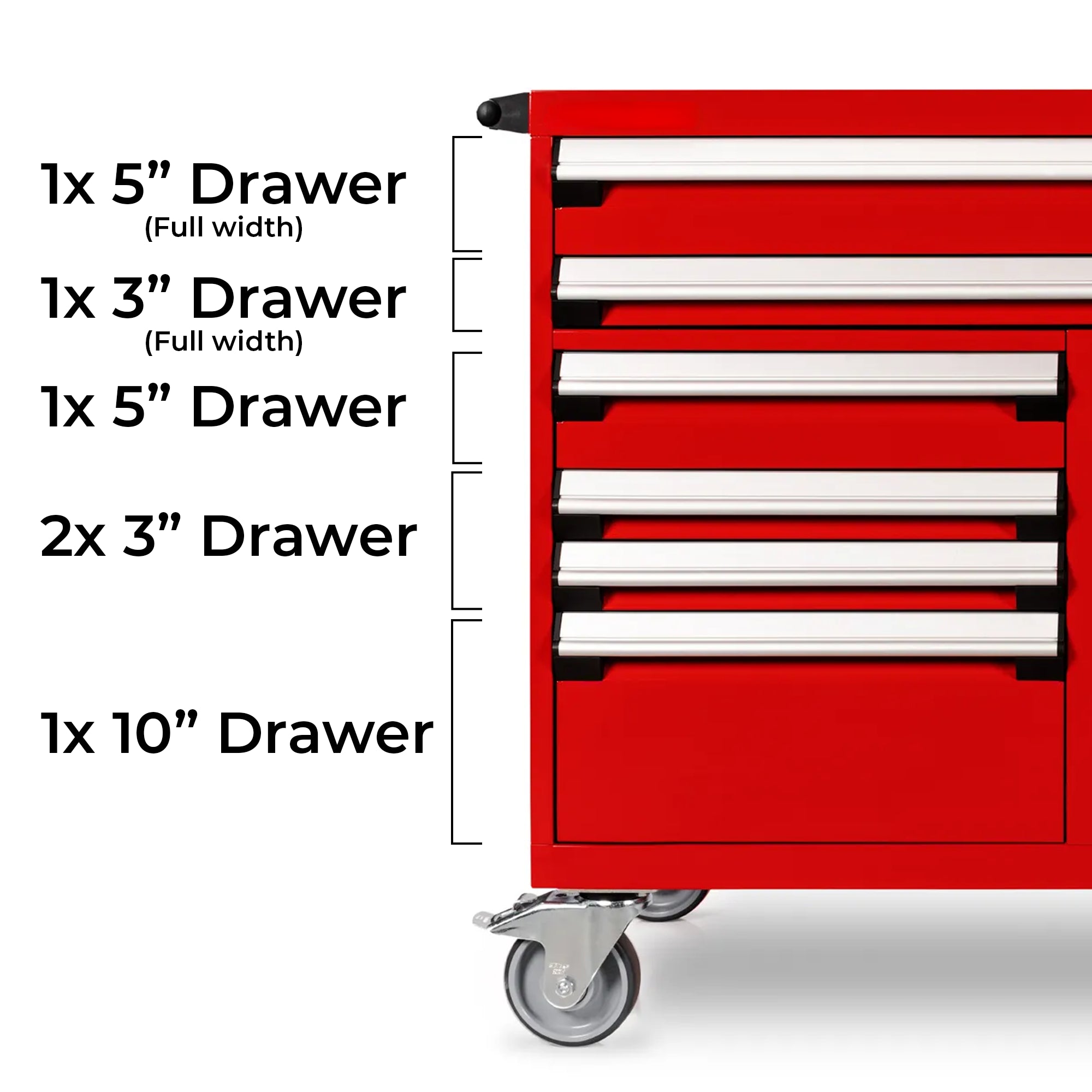 Rousseau Mobile 11 Drawer 60 Inch Red Toolbox