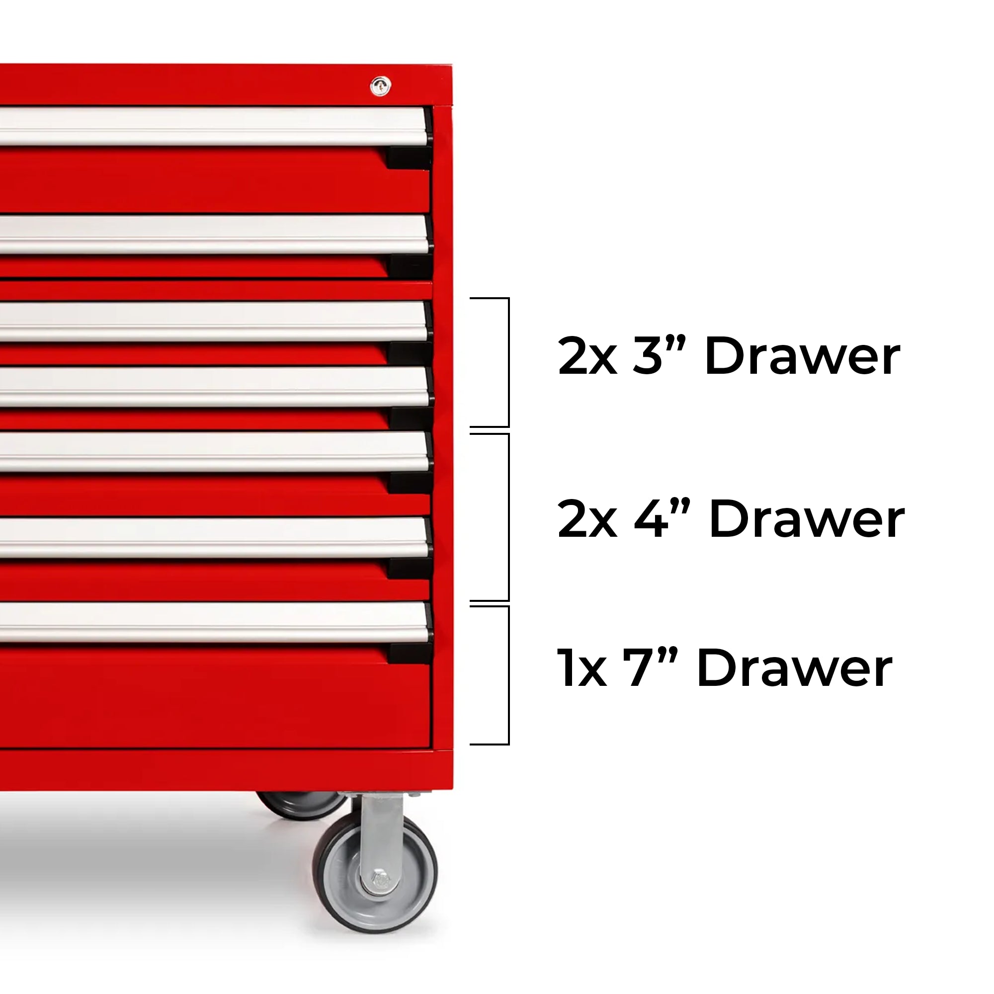 Rousseau Mobile 11 Drawer 60 Inch Red Toolbox