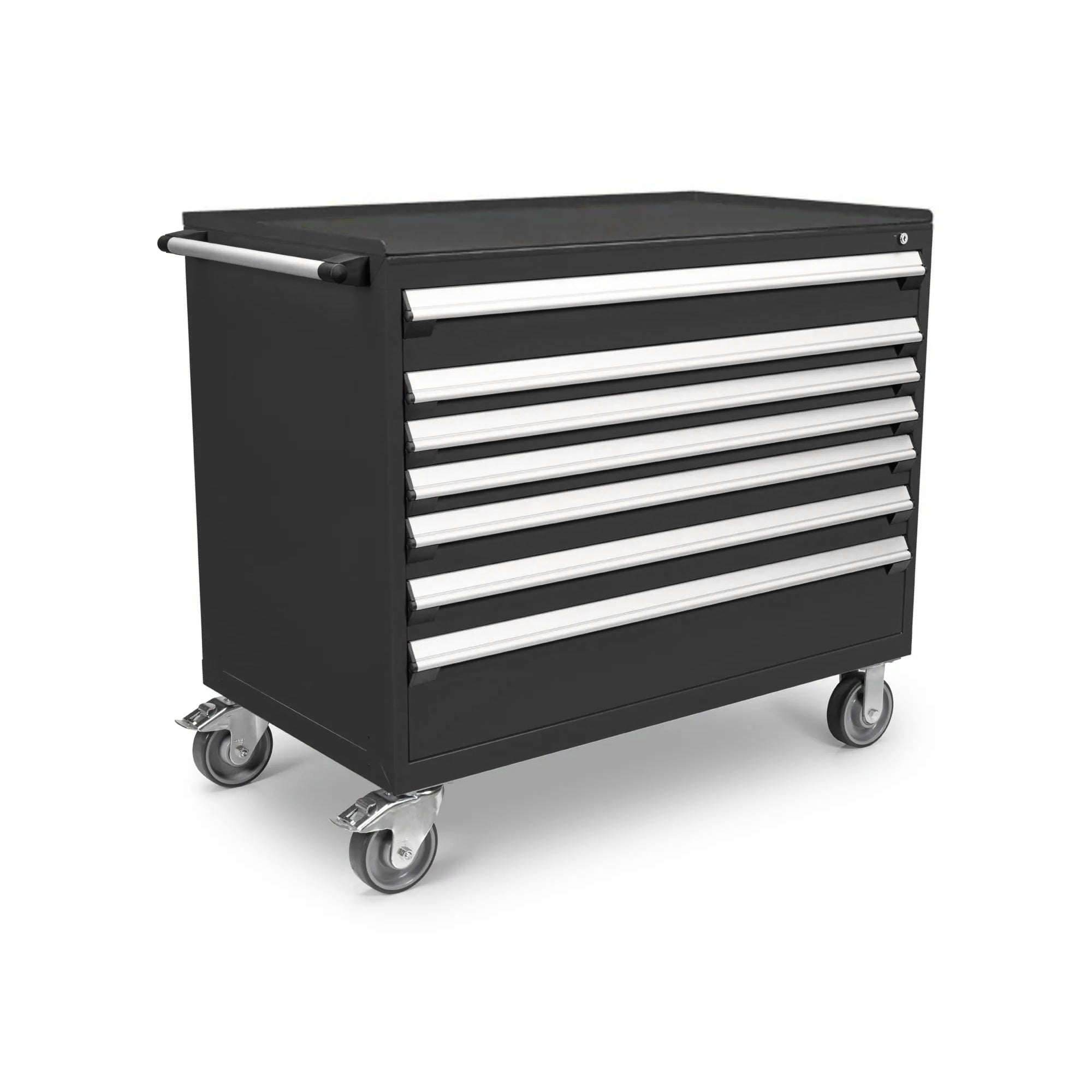 Rousseau Mobile 7 Drawer 48 Inch Black Toolbox