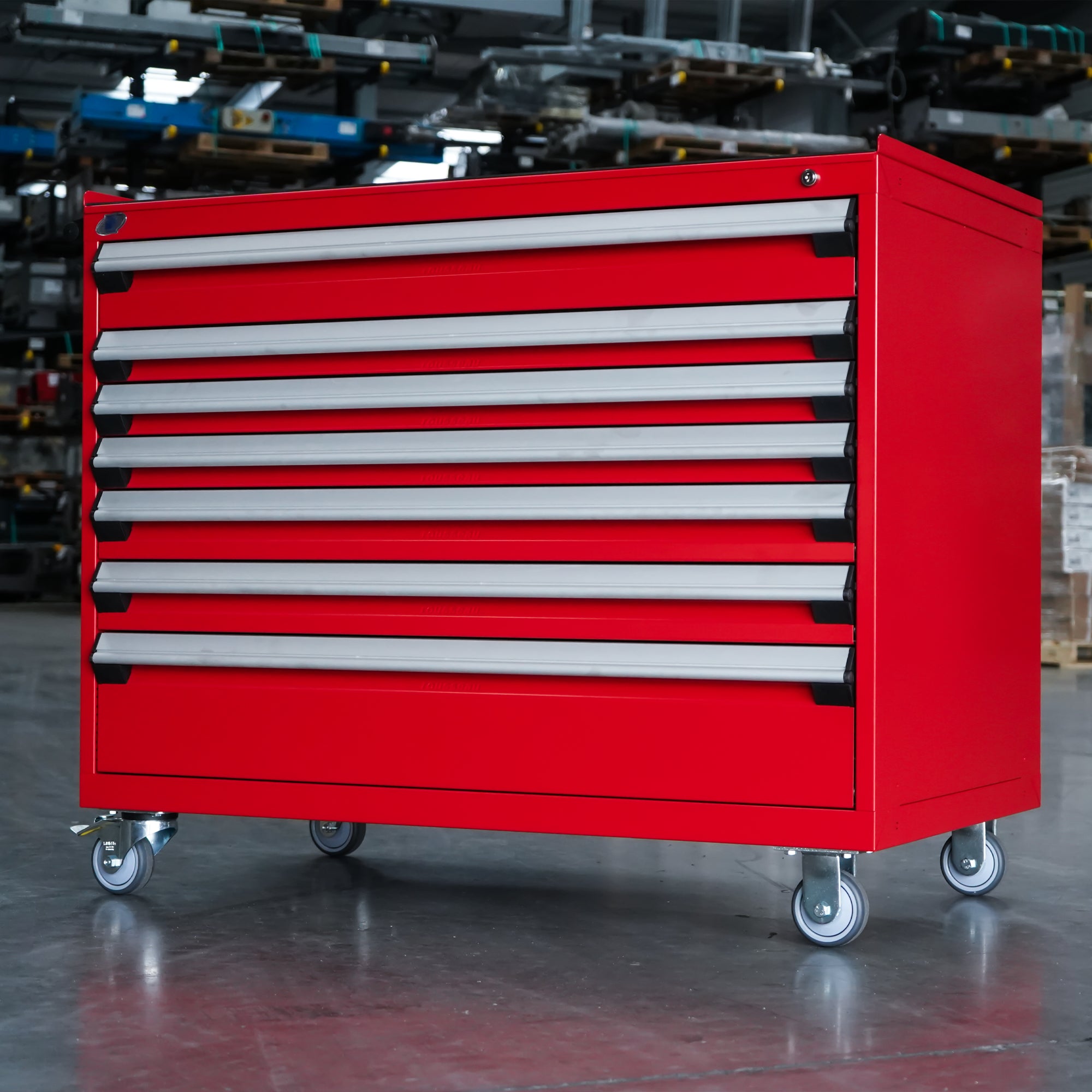 Rousseau Mobile 7 Drawer 48 Inch Red Toolbox