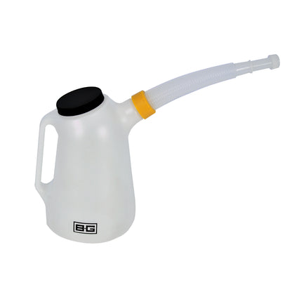Plastic 5 Litre Fluid/Fuel/Oil Measuring Jug With Cap & Spout - White