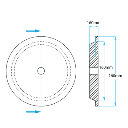 Universal Flat Rubber Lifting Pad 160mm