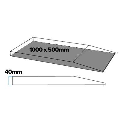 1000x500x40mm Rubber Access Ramp
