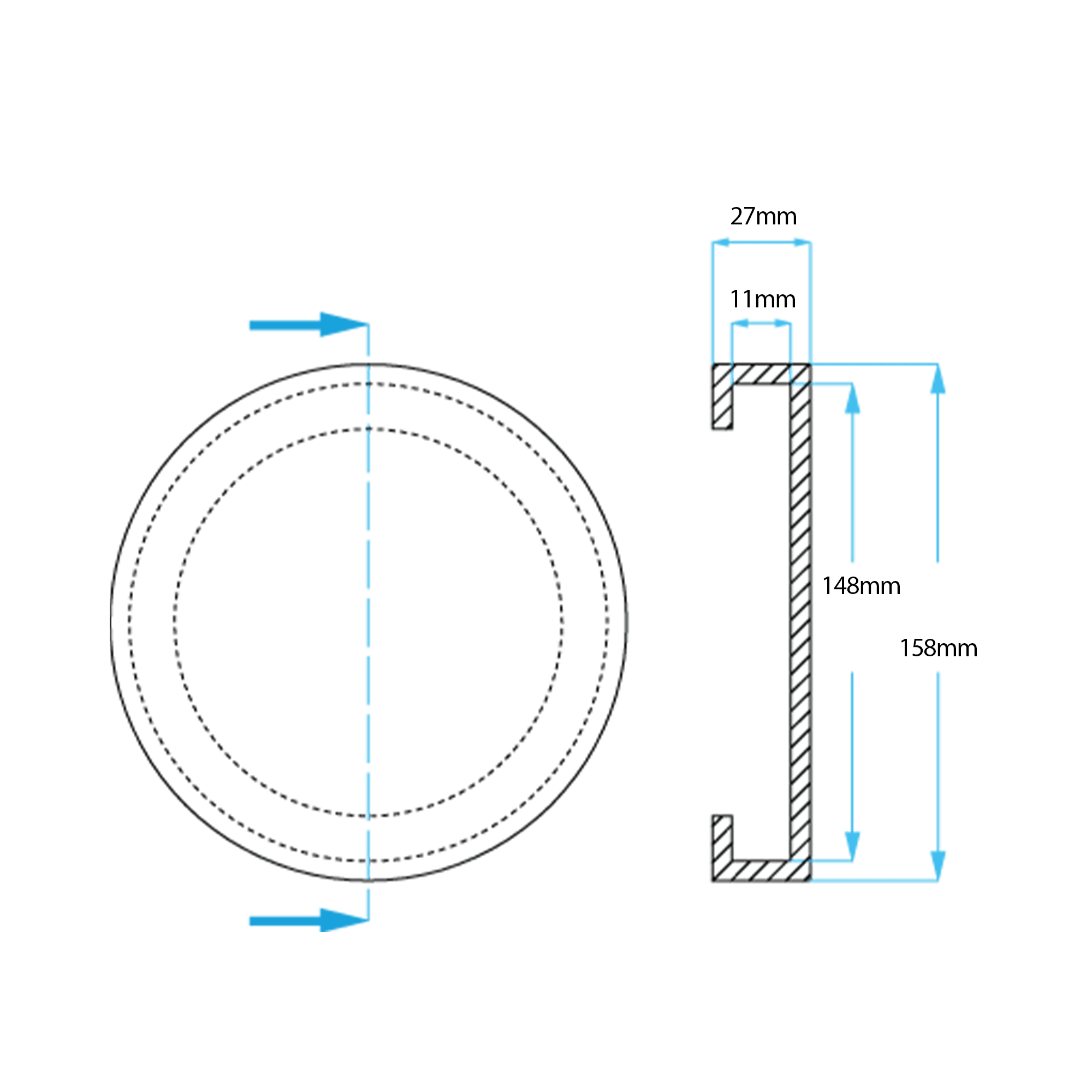 BRADBURY/ HH Rubber lifting pad 158mm
