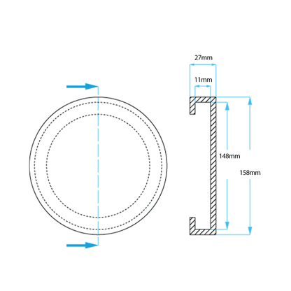 BRADBURY/ HH Rubber lifting pad 158mm