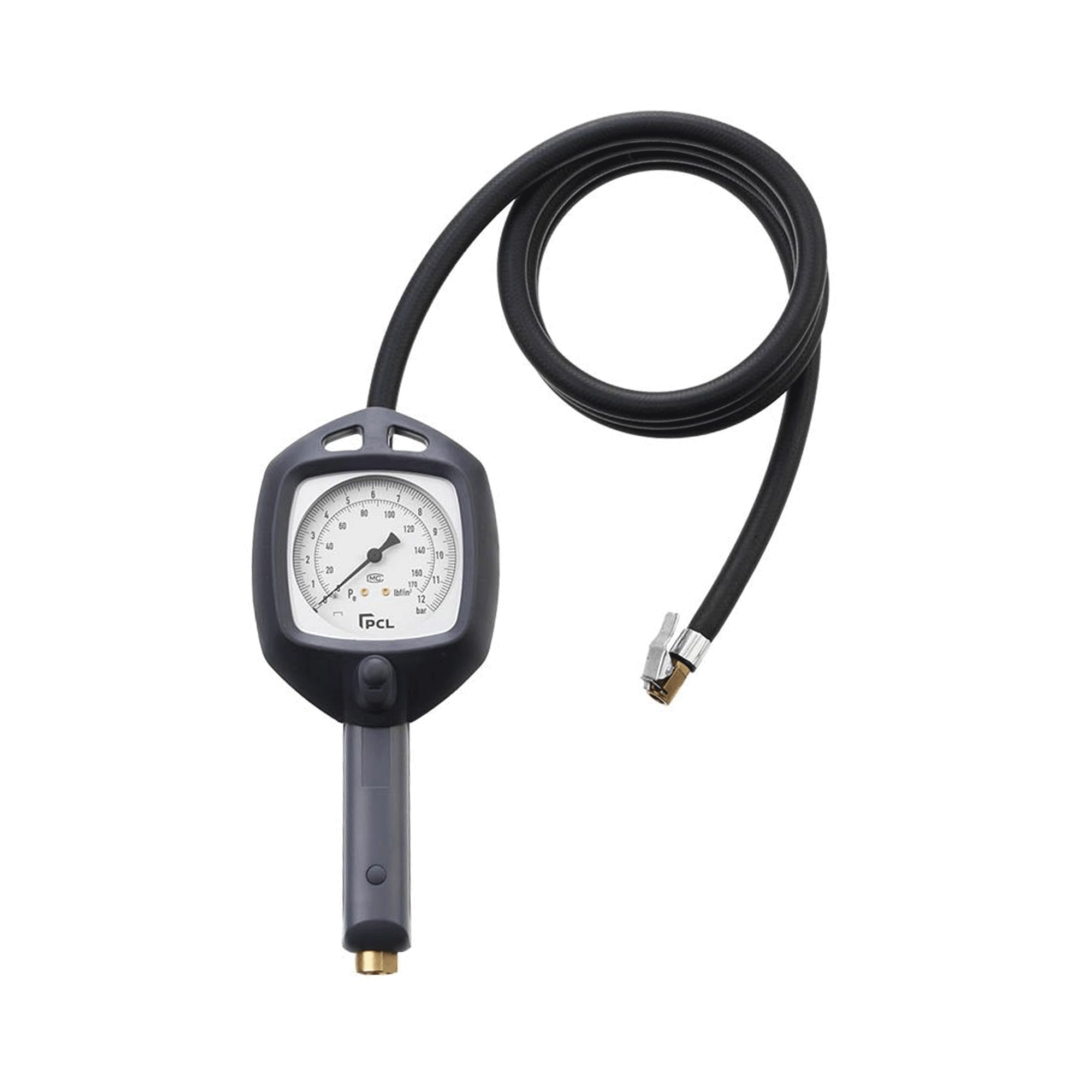 PCL Dial Gauge Inflator ATIH08 1.8m hose & clip on connector – Everard ...