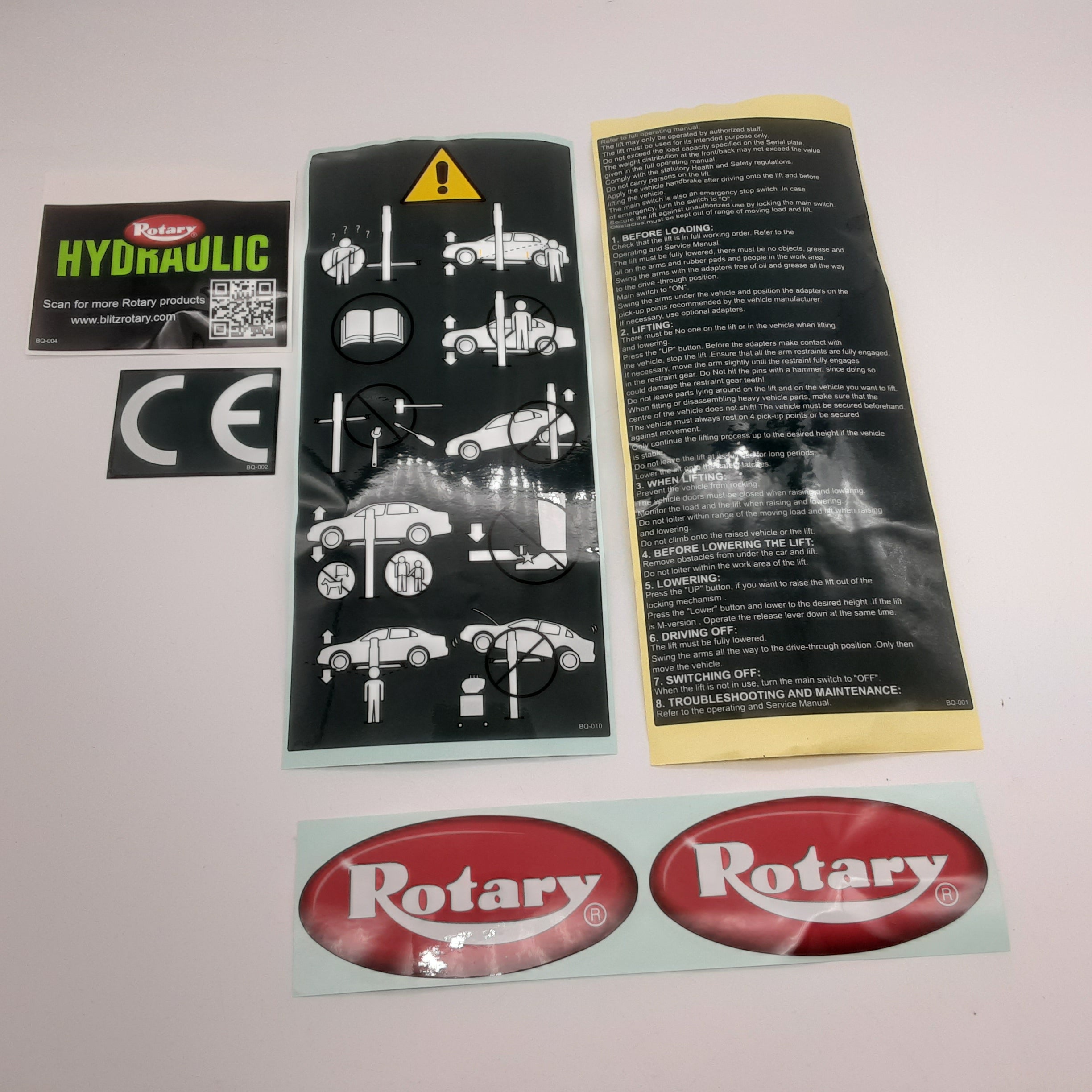 Rotary SPOA3T Main Control Sticker Label Pack – Everard Group Limited