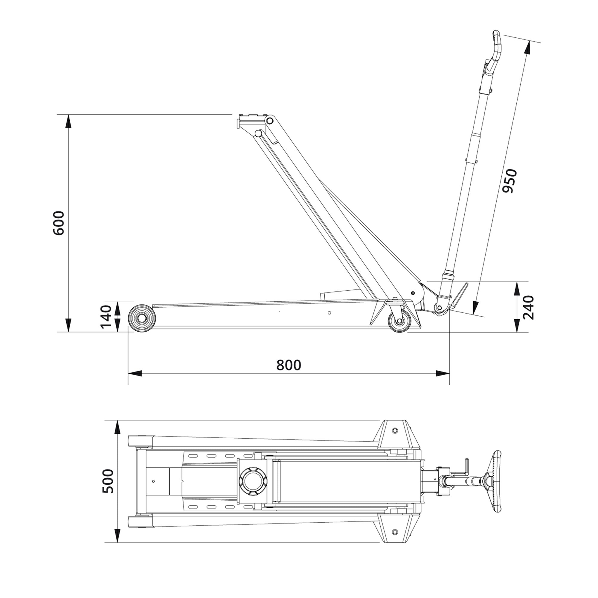 AC Hydraulic DK40Q 4.0T Trolley Jack