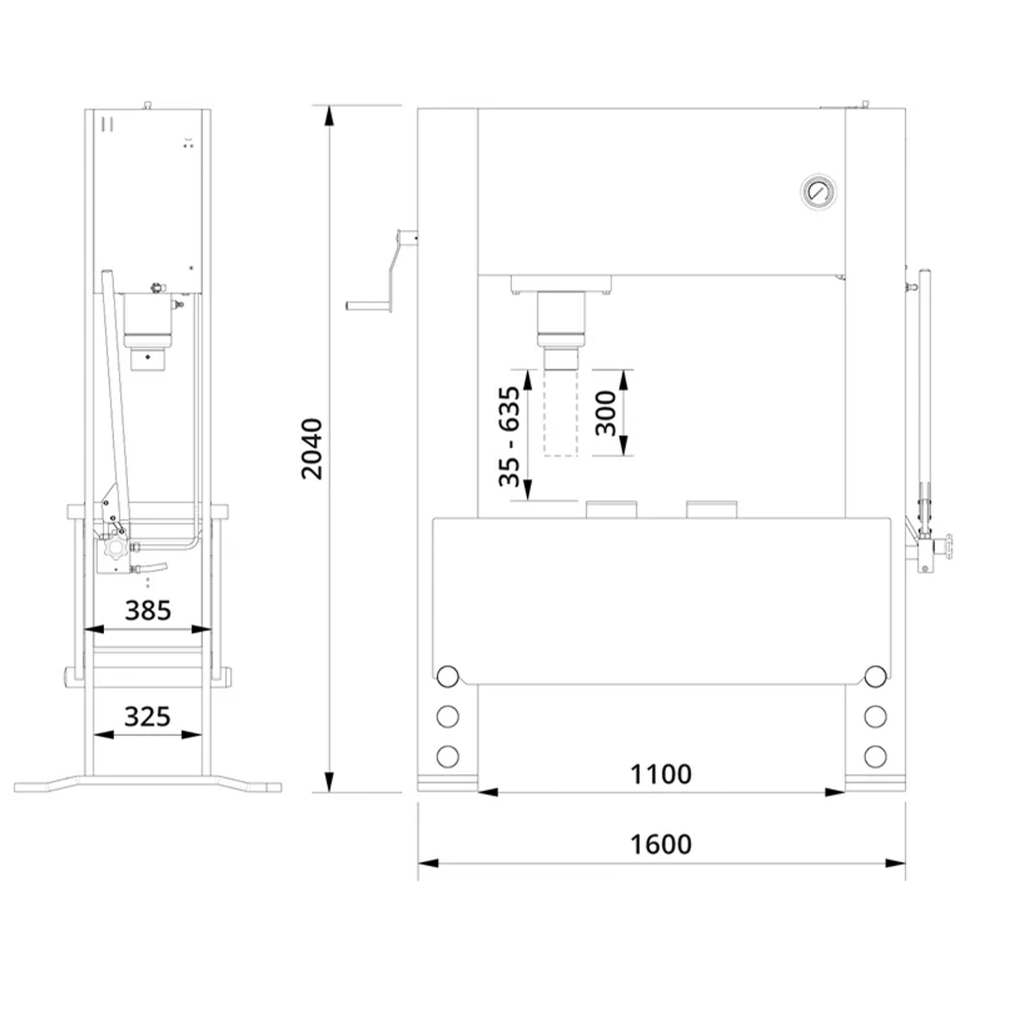 AC Hydraulic P100H 100t Bearing Press
