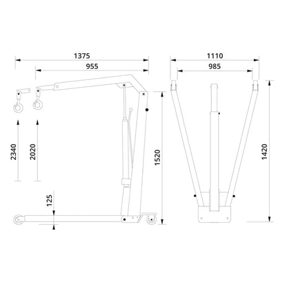 AC Hydraulic WJN10 Workshop Crane