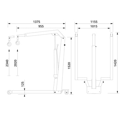 AC Hydraulic WJN10 Workshop Crane