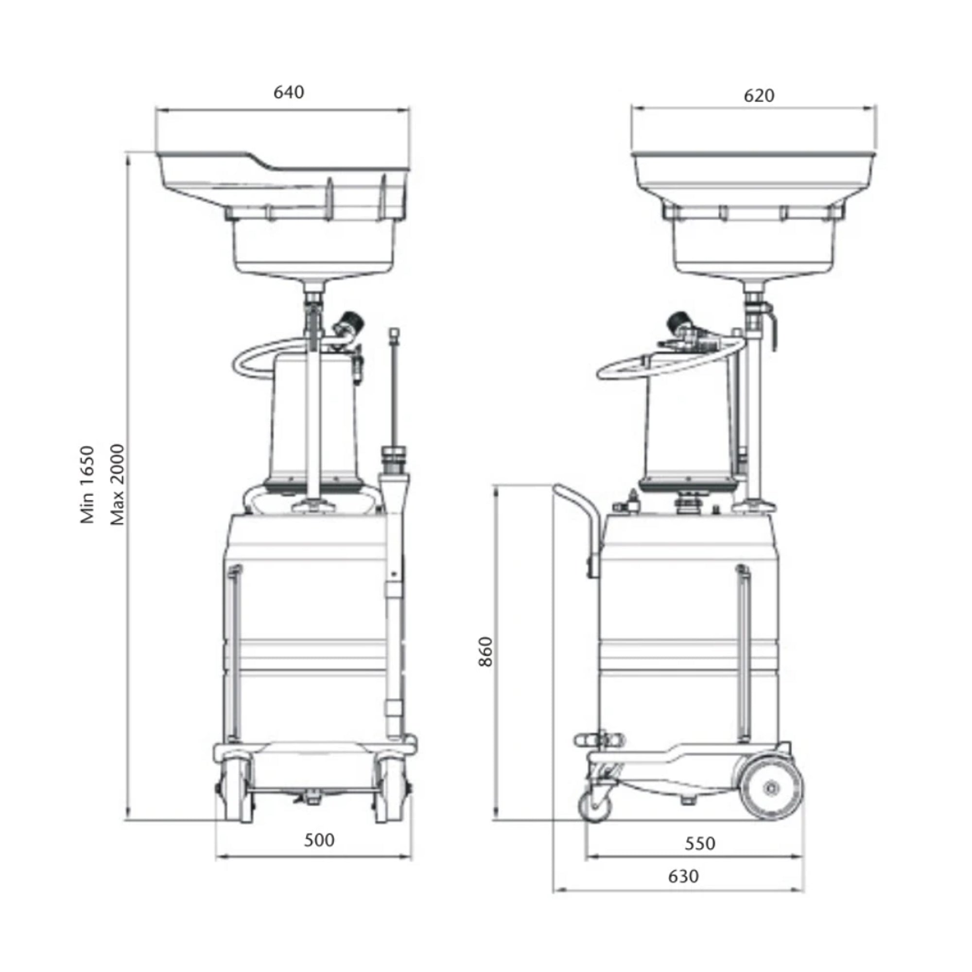 Evacuator Oil Drainer With Inspection Chamber