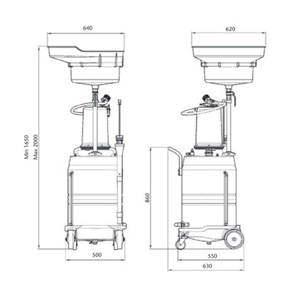 Evacuator Oil Drainer With Inspection Chamber