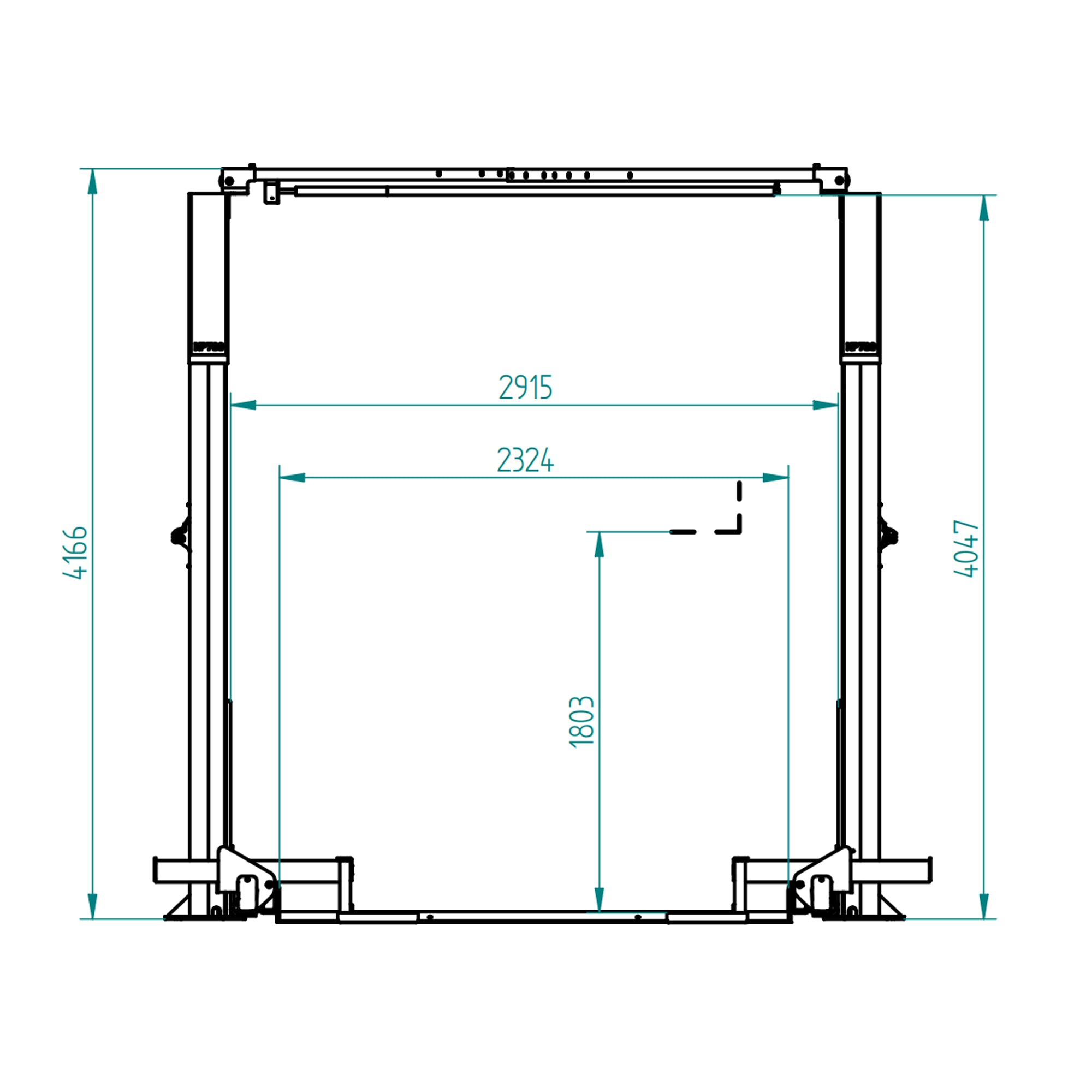 Rotary TLO7 2300kg Turf Equipment 2 Post Lift