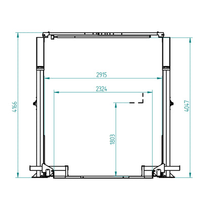 Rotary TLO7 2300kg Turf Equipment 2 Post Lift