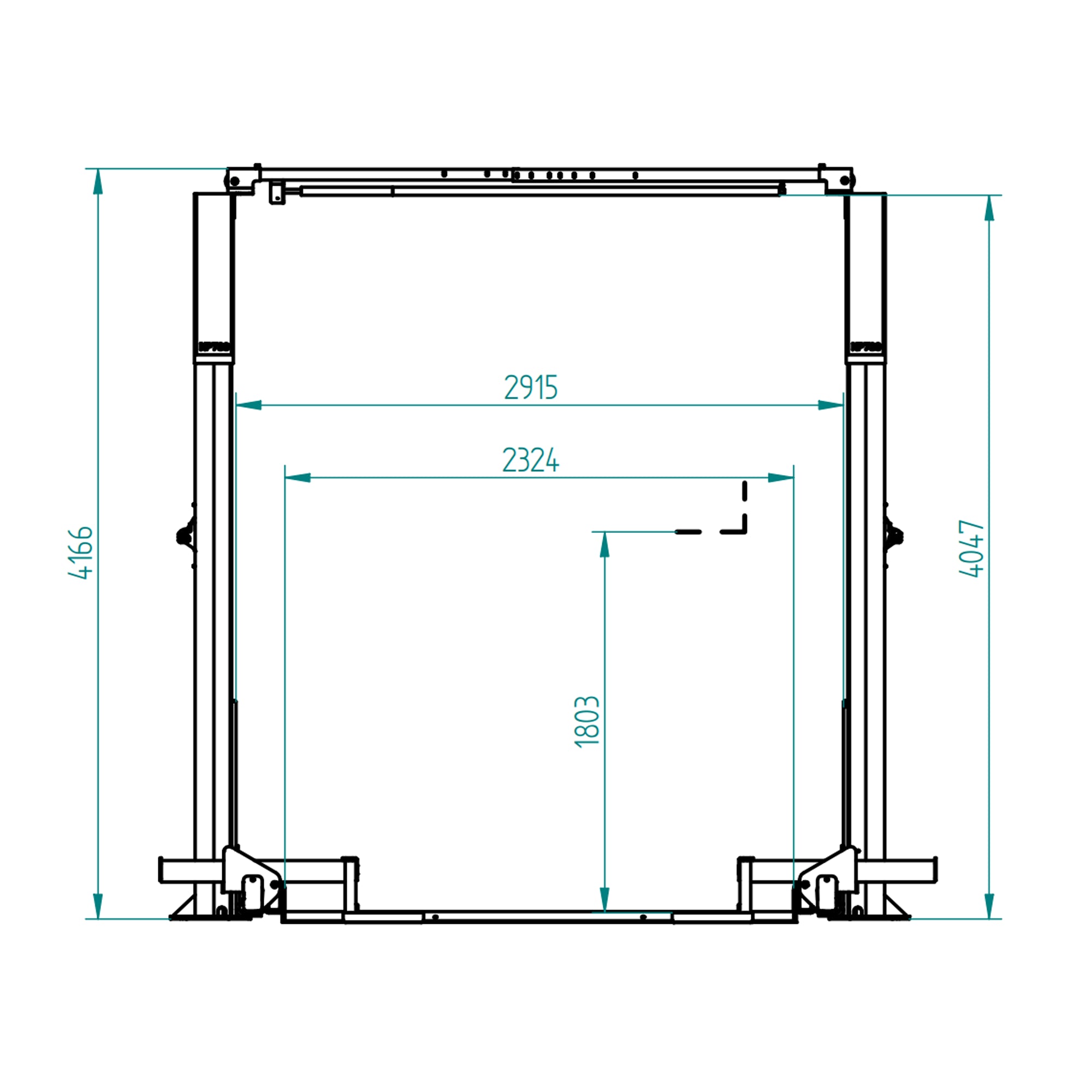Rotary TLO7 2300kg Turf Equipment 2 Post Lift