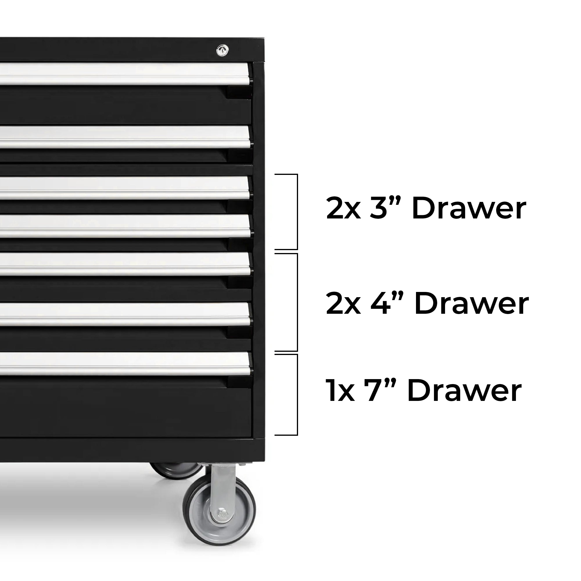 Rousseau Mobile 11 Drawer 60 Inch Black Toolbox