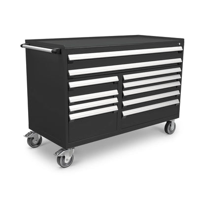 Rousseau Mobile 11 Drawer 60 Inch Black Toolbox