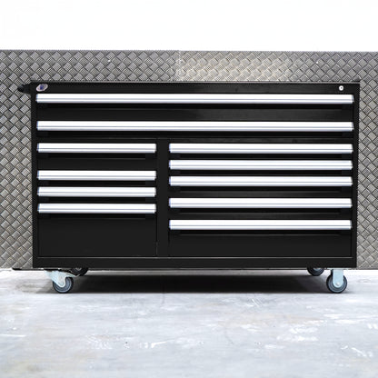 Rousseau Mobile 11 Drawer 60 Inch Black Toolbox