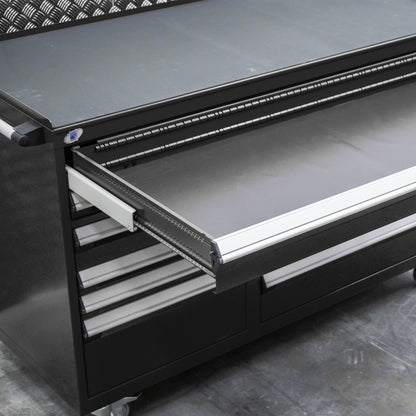 Rousseau Mobile 11 Drawer 60 Inch Black Toolbox