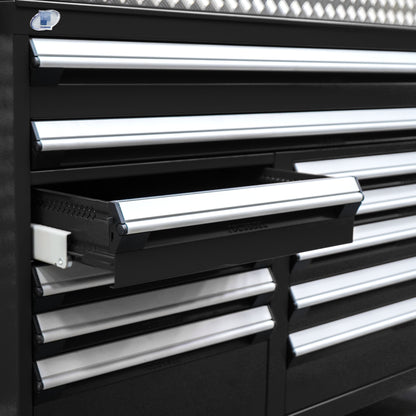 Rousseau Mobile 11 Drawer 60 Inch Black Toolbox