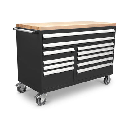 Rousseau Mobile 11 Drawer 60 Inch Black Toolbox