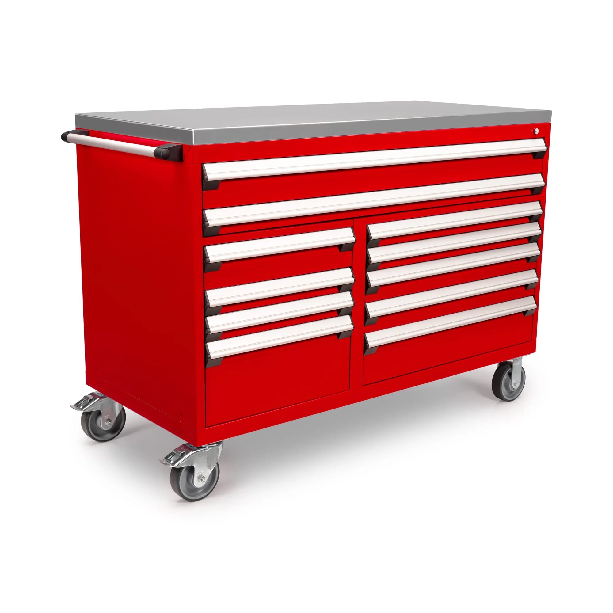 Rousseau Mobile 11 Drawer 60 Inch Red Toolbox
