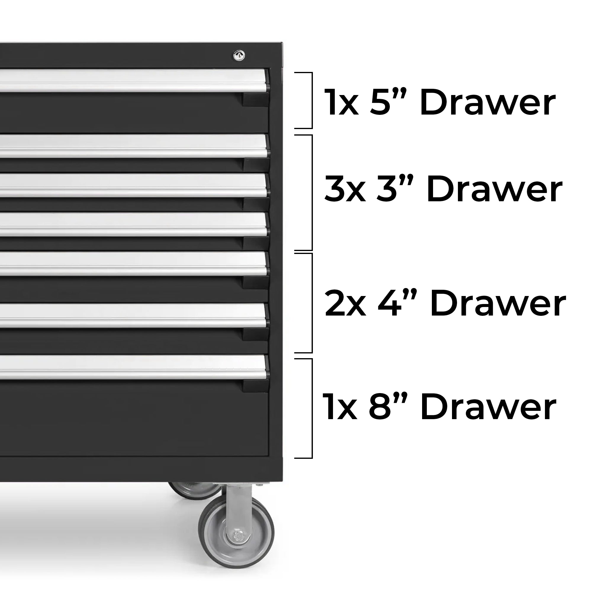 Rousseau Mobile 7 Drawer 48 Inch Black Toolbox