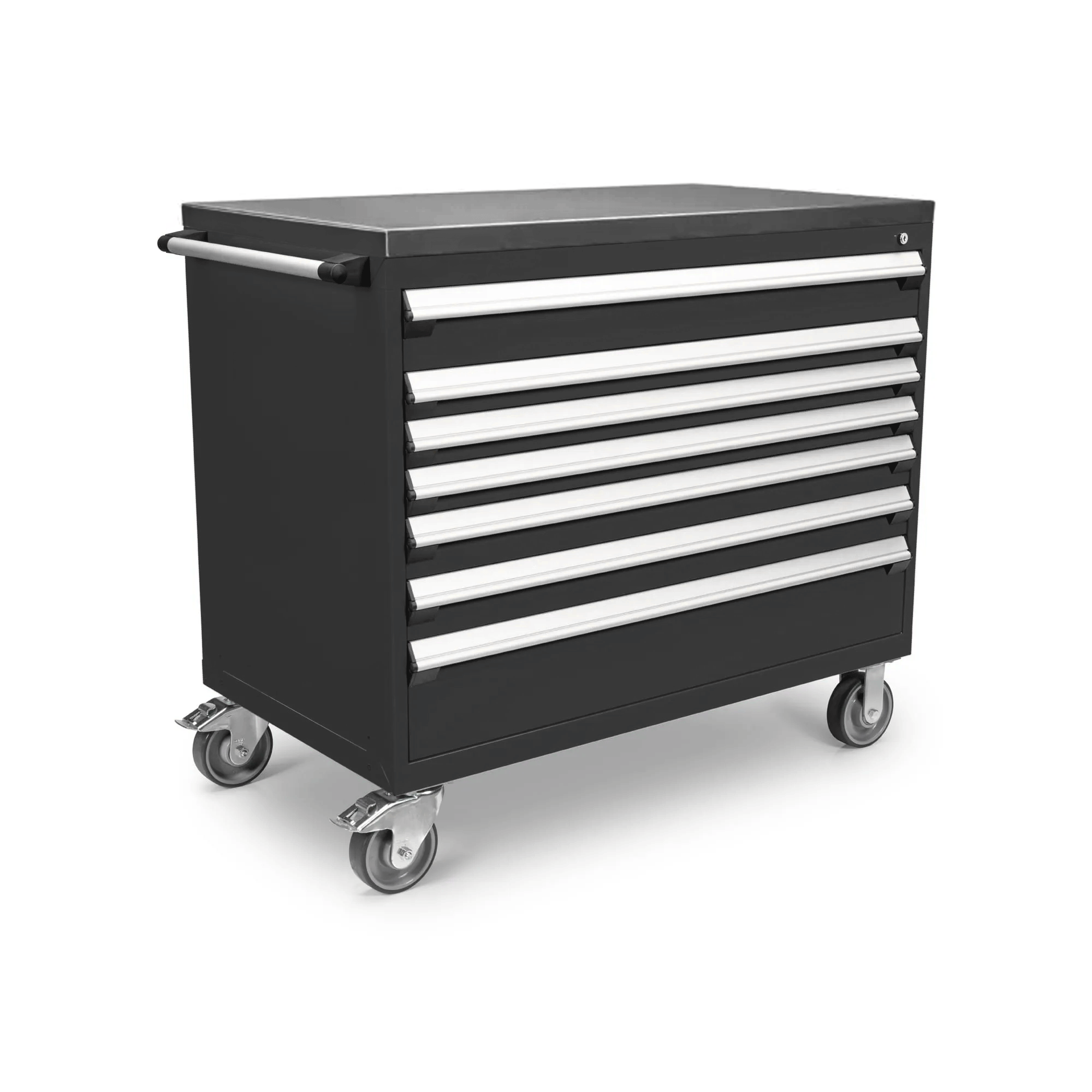 Rousseau Mobile 7 Drawer 48 Inch Black Toolbox