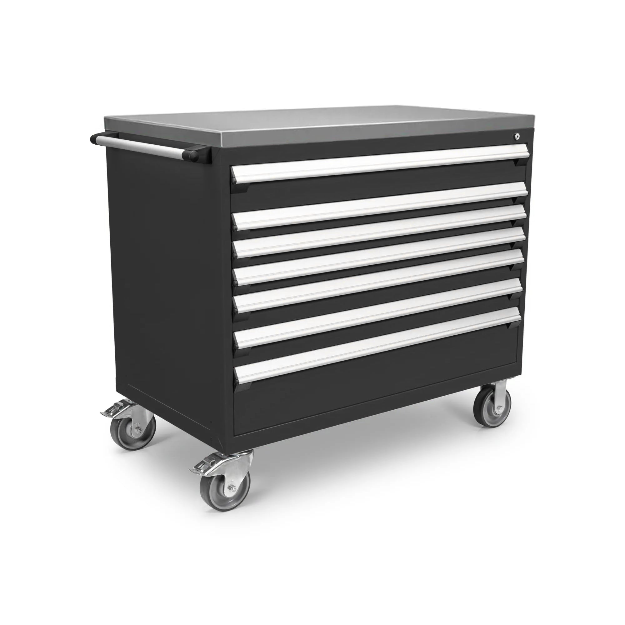 Rousseau Mobile 7 Drawer 48 Inch Black Toolbox
