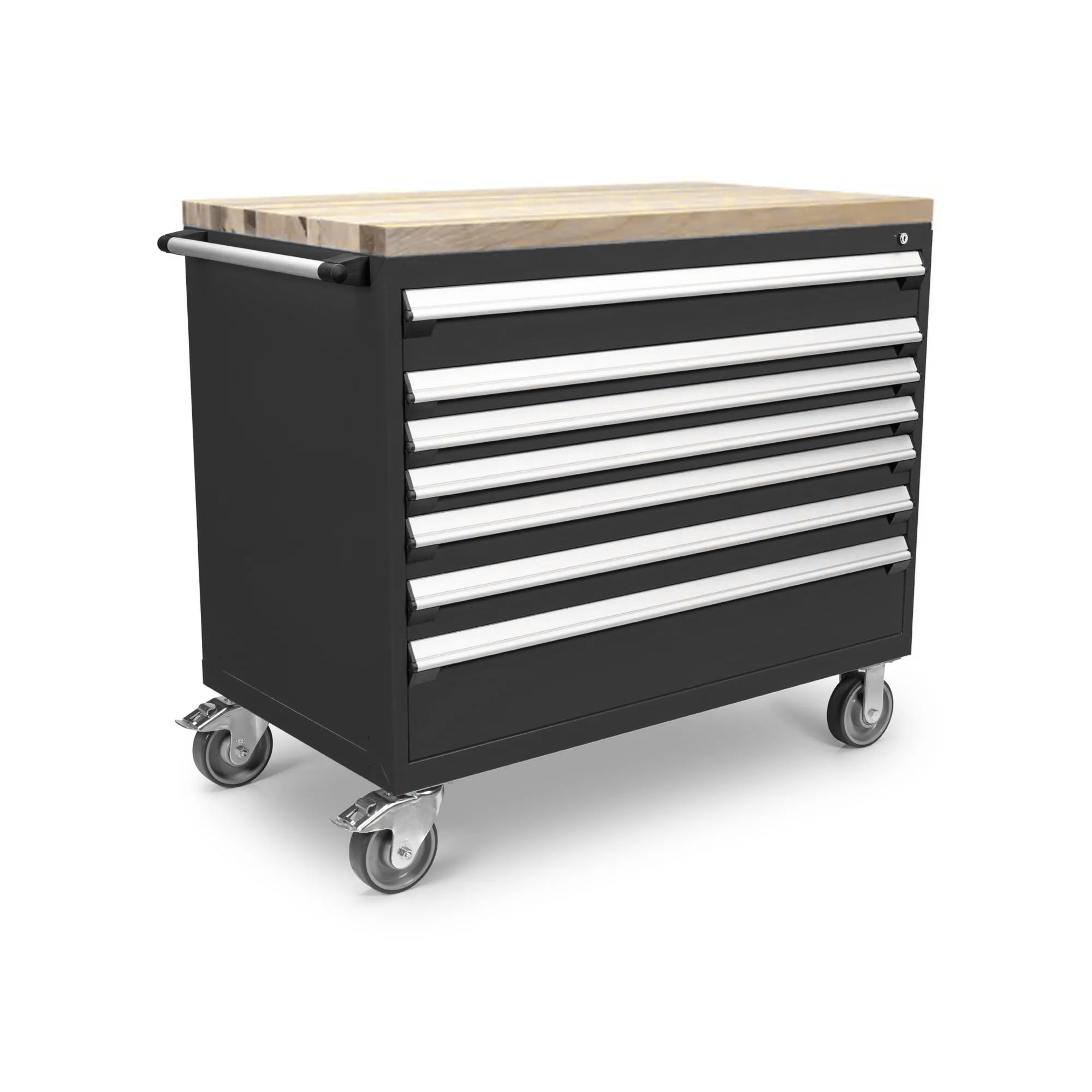Rousseau Mobile 7 Drawer 48 Inch Black Toolbox