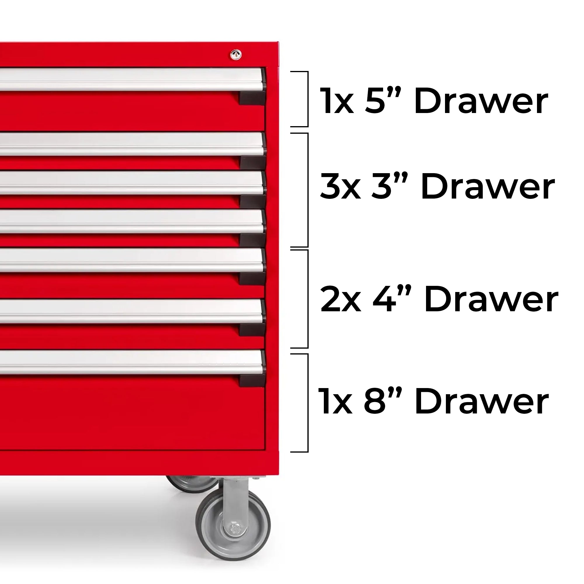 Rousseau Mobile 7 Drawer 48 Inch Red Toolbox