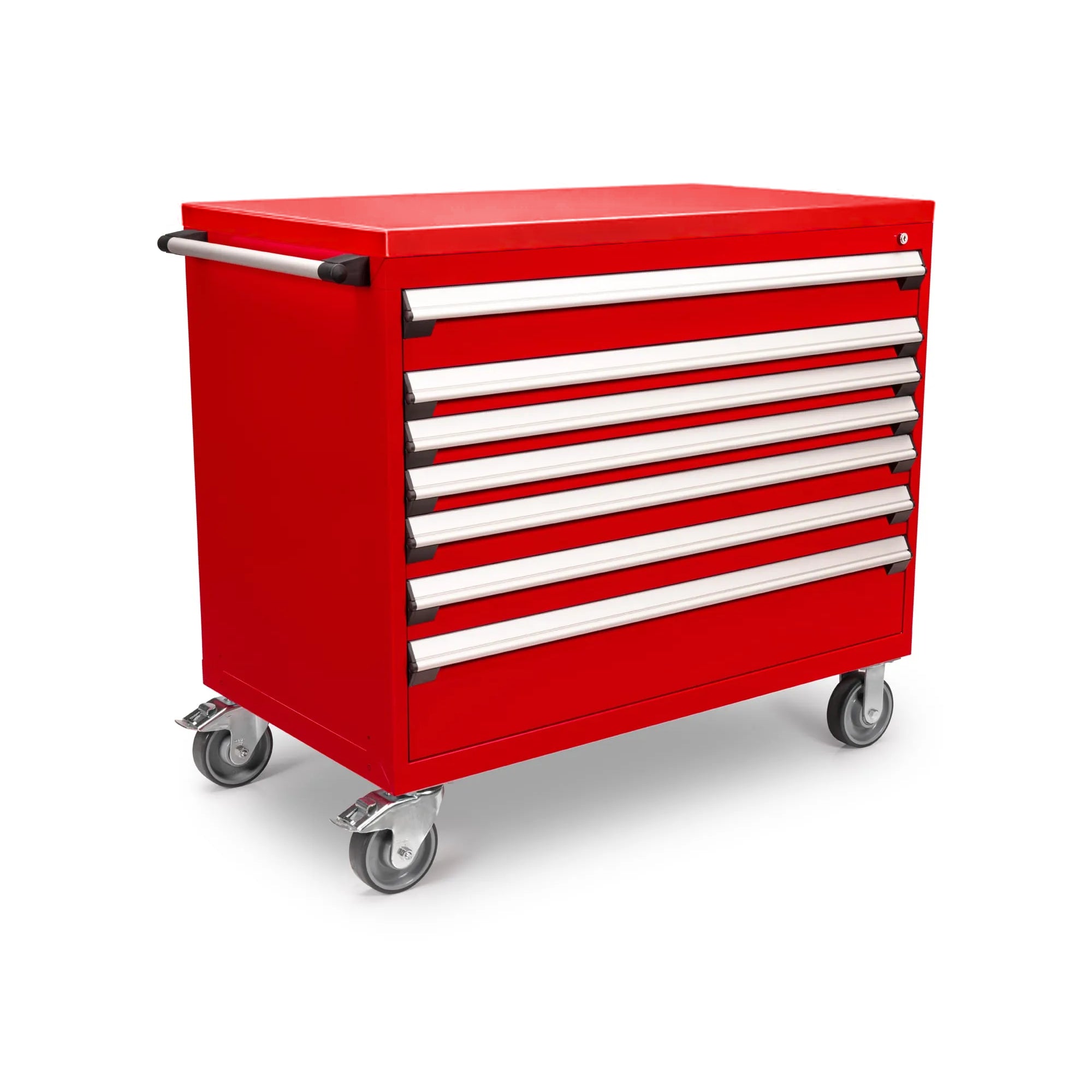 Rousseau Mobile 7 Drawer 48 Inch Red Toolbox