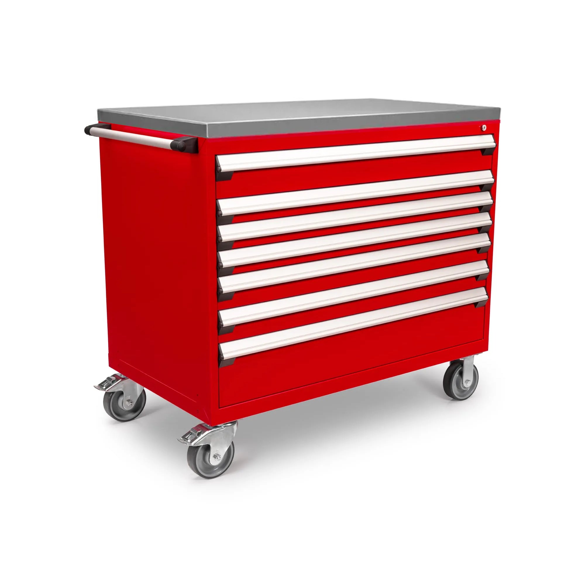 Rousseau Mobile 7 Drawer 48 Inch Red Toolbox