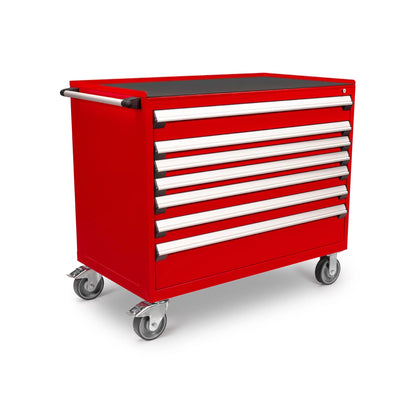 Rousseau Mobile 7 Drawer 48 Inch Red Toolbox