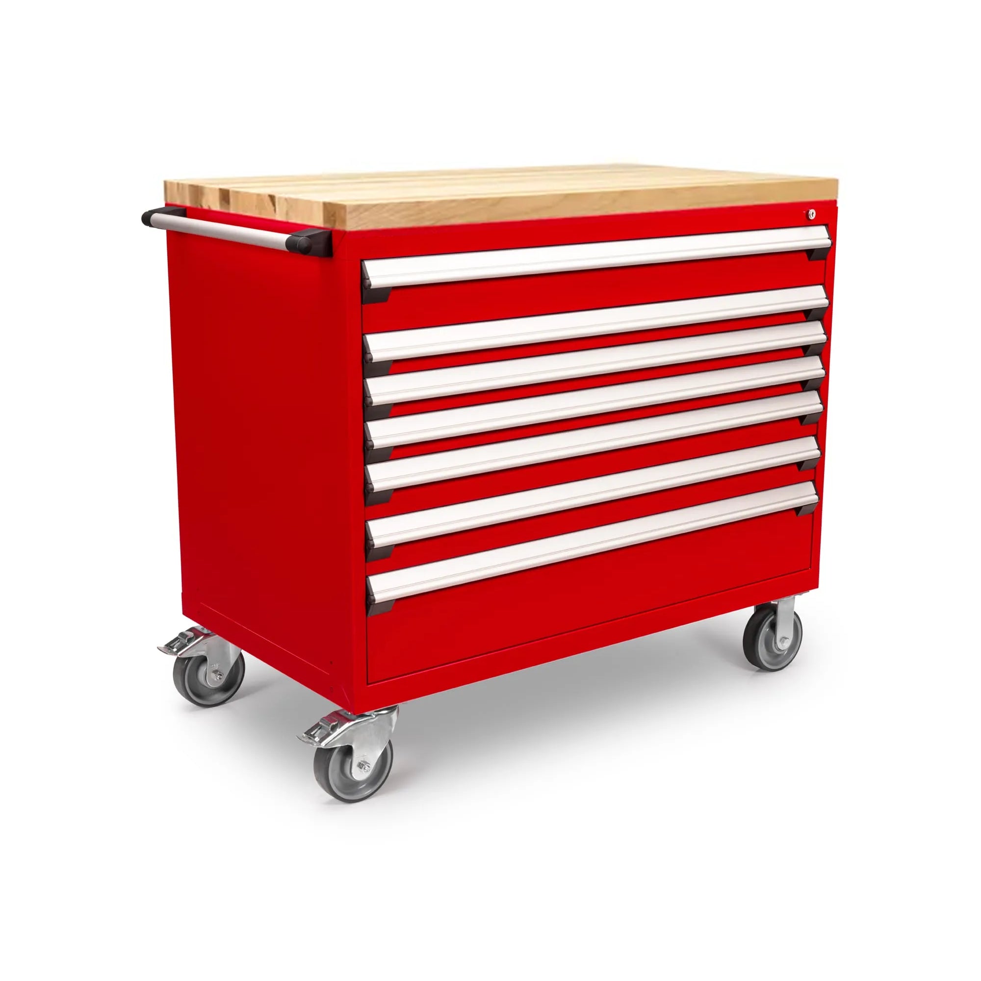 Rousseau Mobile 7 Drawer 48 Inch Red Toolbox